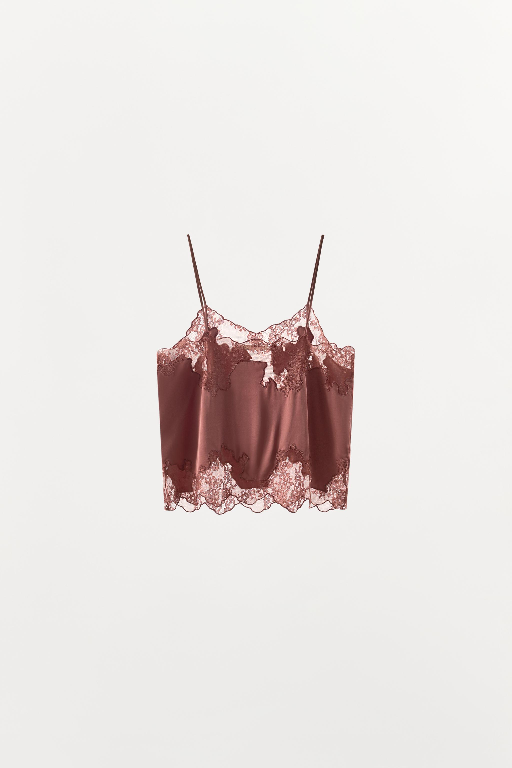 SATIN LACE CAMISOLE TOP